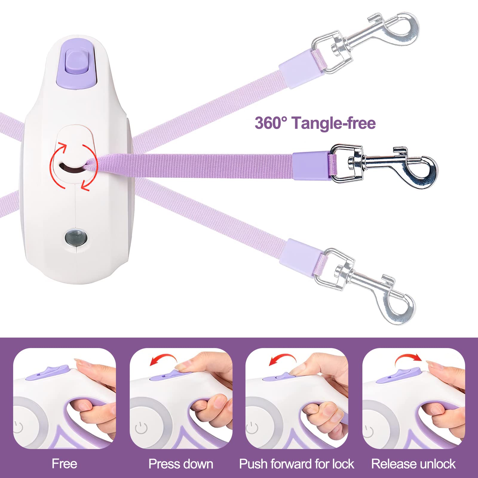 Galatée Laisse De Chien Rétractable, Frein Et Verrouillage Faciles à Un Bouton Laisse De Chien Extensible avec Lampe De Poche LED(M, Longueur De Corde 5M, Vert)