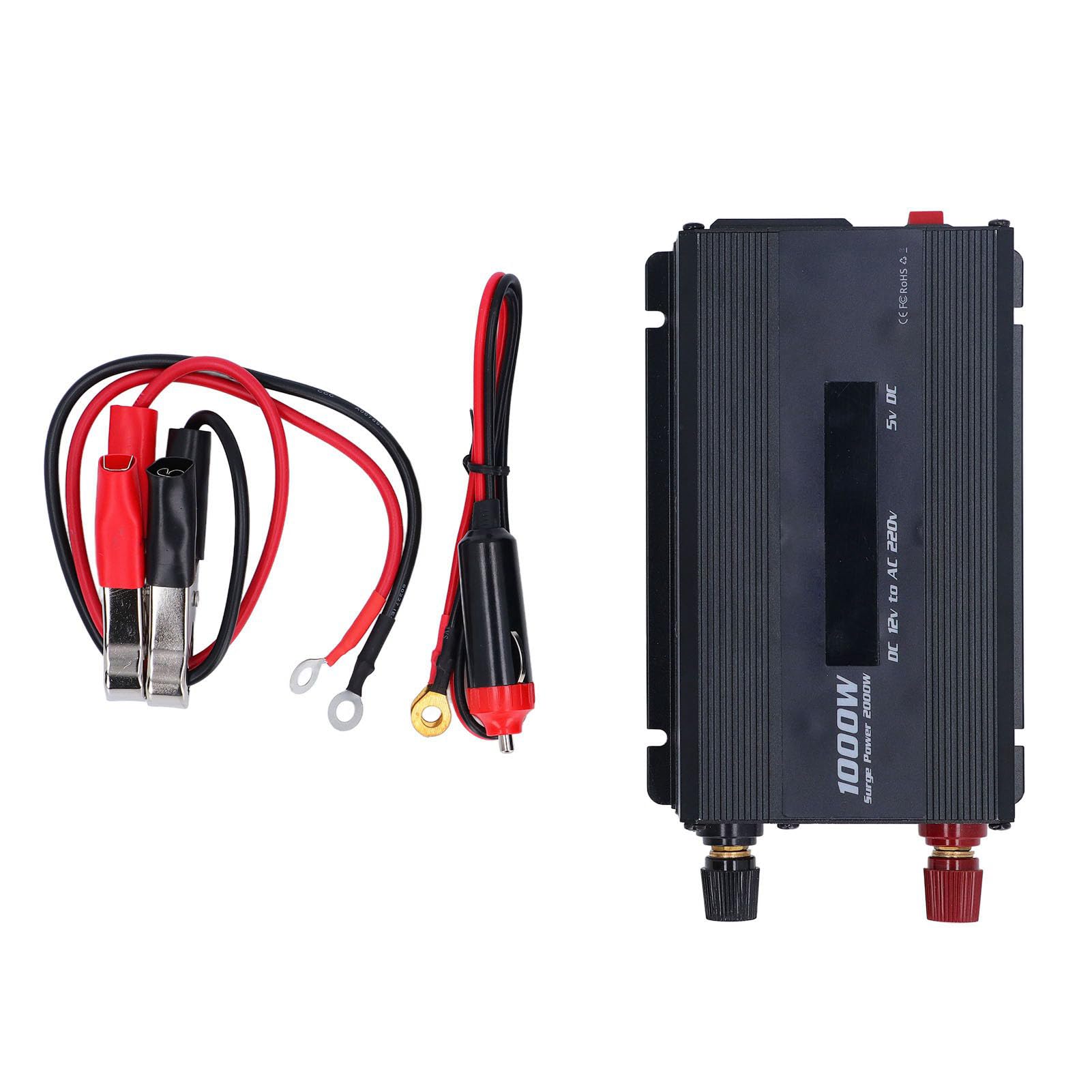 Obudowa ze stopu aluminium - Przetwornica napięcia 1000 W DC 12 V do 220 V AC Adapter wtyczki samochodowej Konwerter z portem szybkiego ładowania USB i gniazdem międzynarodowym do