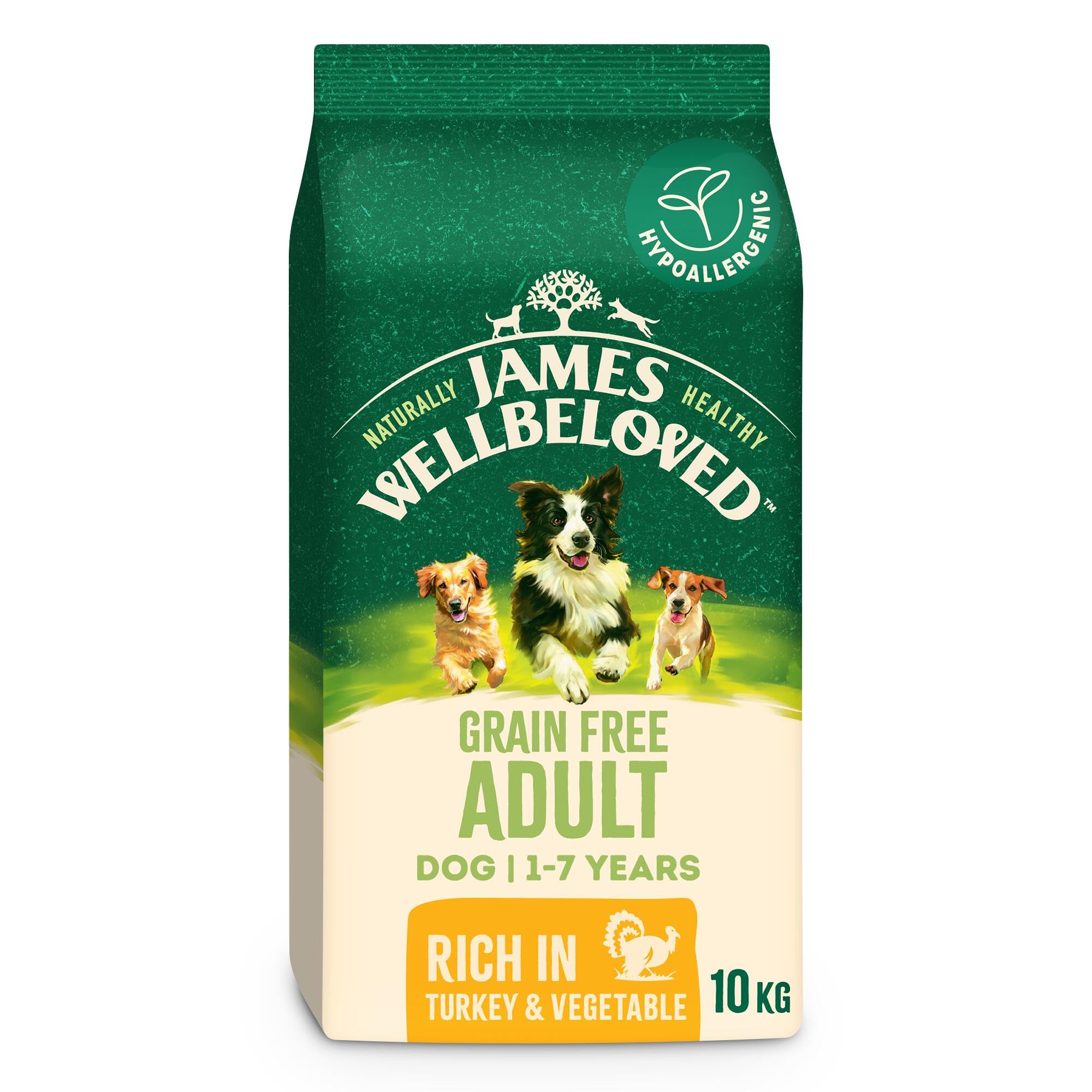 James Wellbeloved Dog Adult Hypoallergenic Dry Food Grain Free Turkey 10 kg