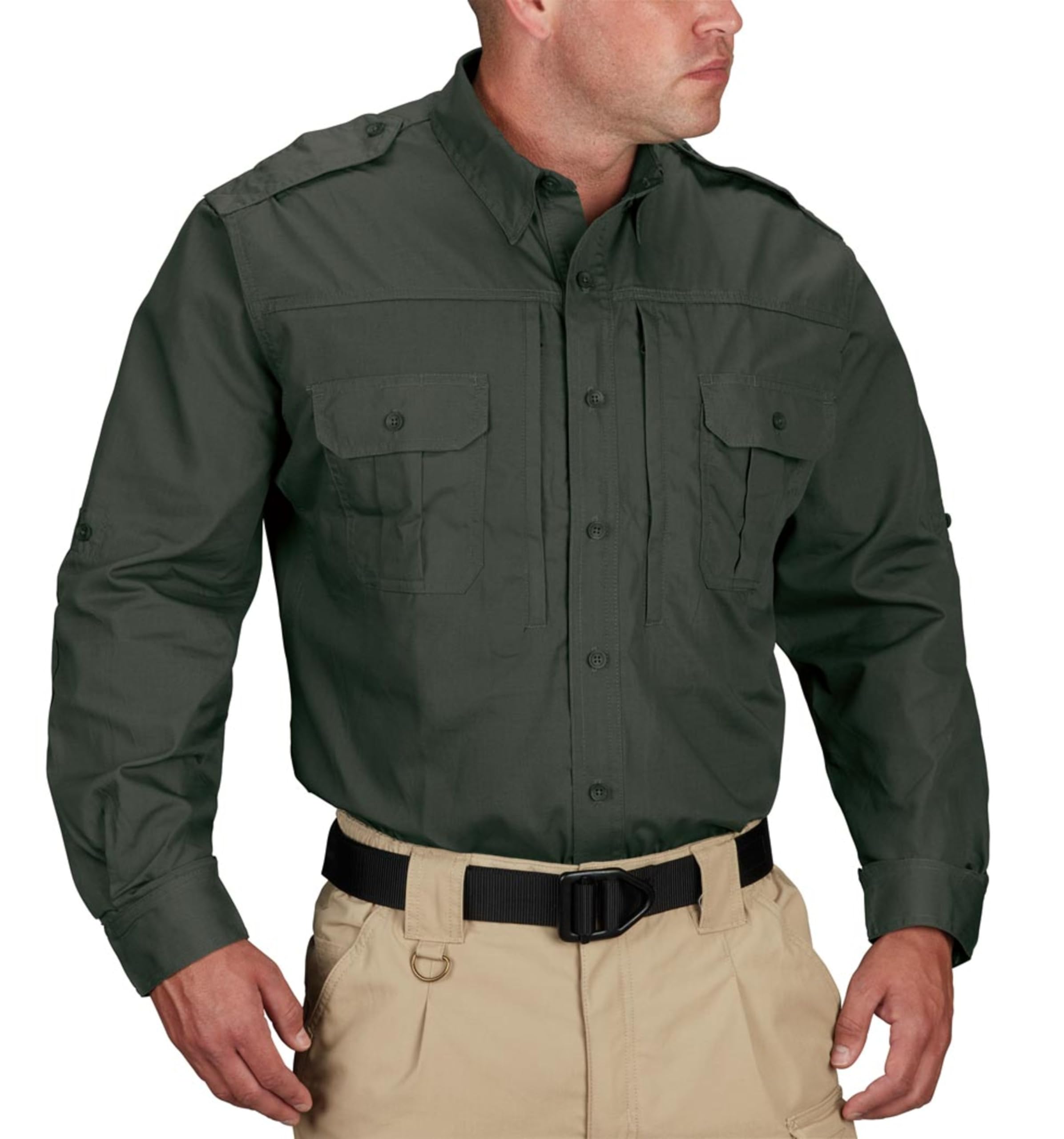 Propper Tactical Long Sleeve Ripstop Shirt – Epaulettes, Teflon Fabric Protection & Document Pockets for Public Safety