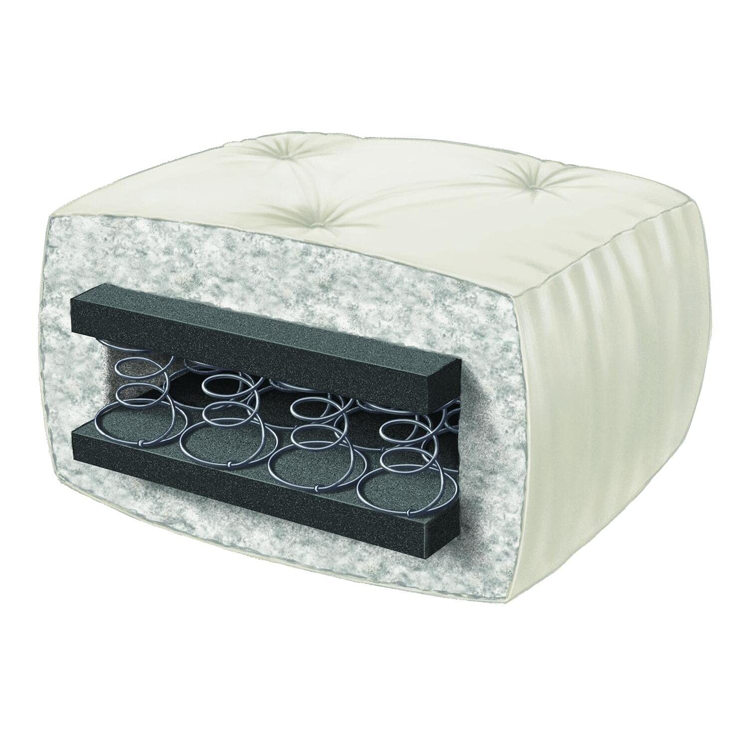 Wolf Premiere 80x60 Fabric Wrapped Coil Queen Futon Mattress in Natural Duck