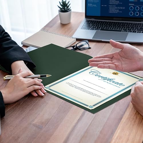 Miniatura 5 de Fainne Paquete de 120 soportes para certificados a granel, cubiertas de diploma, borde de lámina dorada, cubiertas de documentos para certificados
