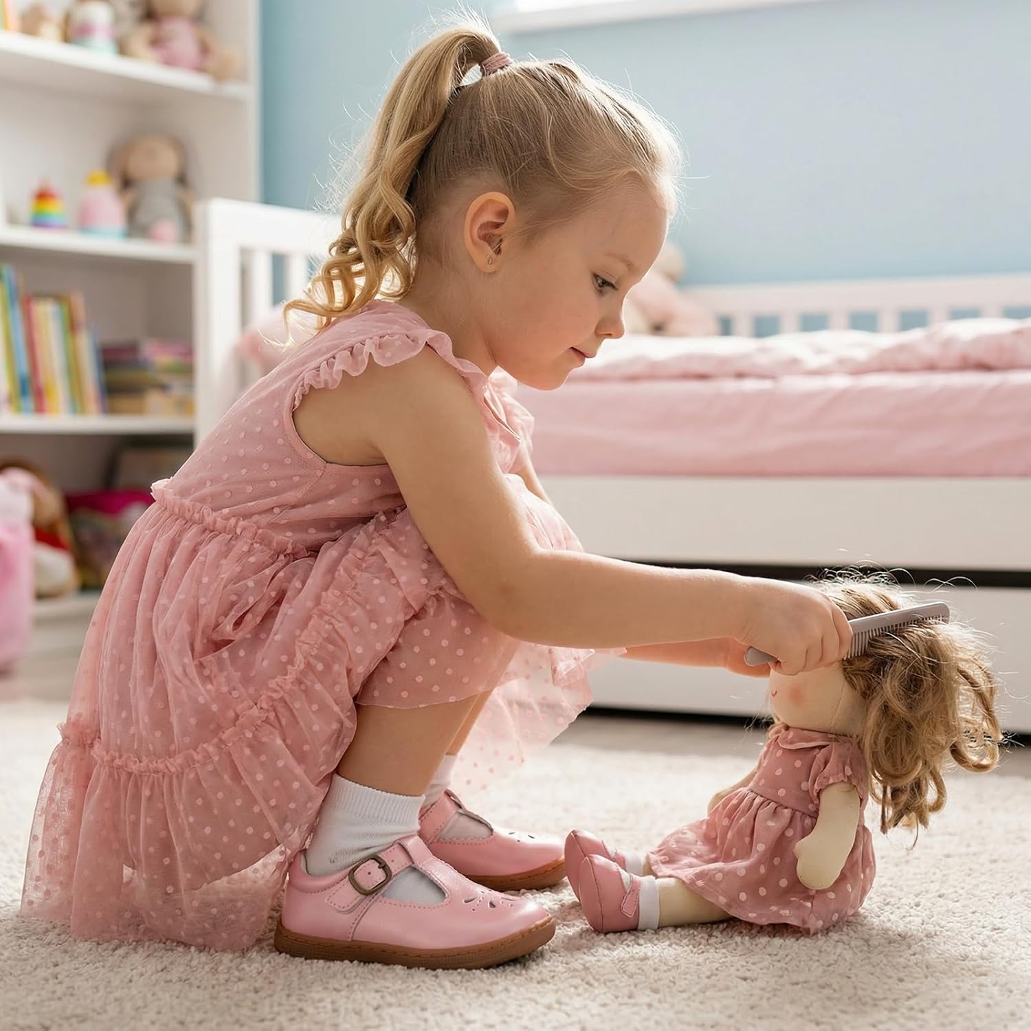 Toddler Girl Mary Jane Dress Shoes Wide Flats for Girls Wedding Party Church Princess Shoe - Image 2