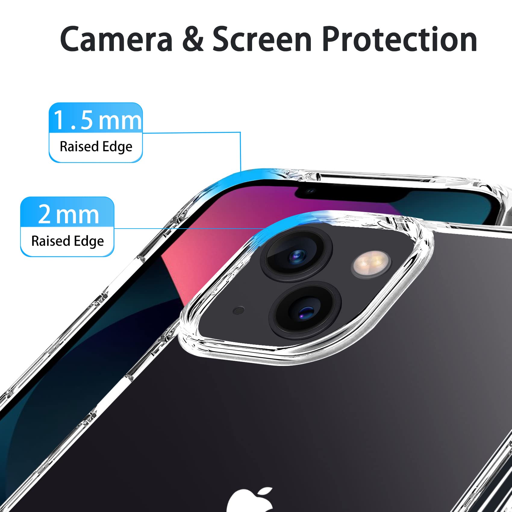 Jjgoo Compatible With Iphone 13 Case Clear Soft Transparent Shockproof Protective Slim Thin Bumper Phone Cover Gradient Black