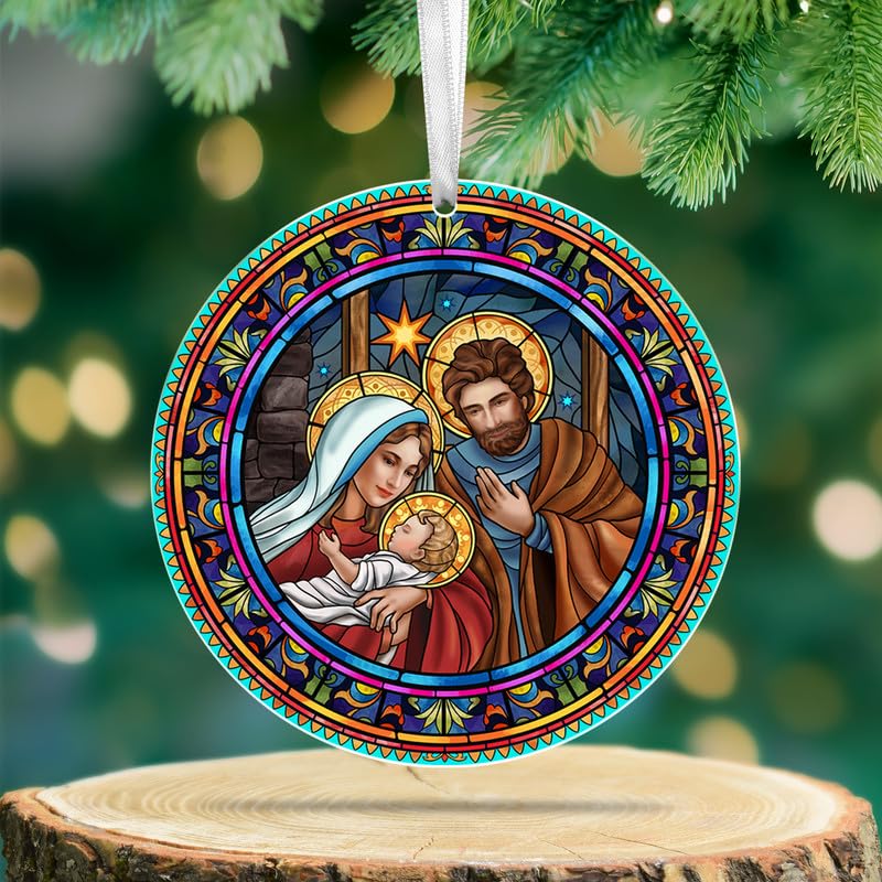 Christian Catholic Gifts, 2023 Christmas Ornaments - Catholic, Religious Gifts for Men, Christian Gifts for Women Faith, Christmas Christian Decor - Christmas Tree Decoration Acrylic Ornament