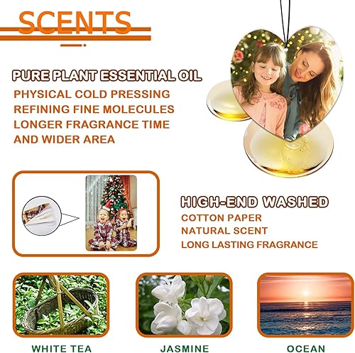 Miniatura 5 de Ambientador personalizado para automóvil  Ambientador personalizado con foto de doble cara, ambientadores con olor con imagen para armario, baño,