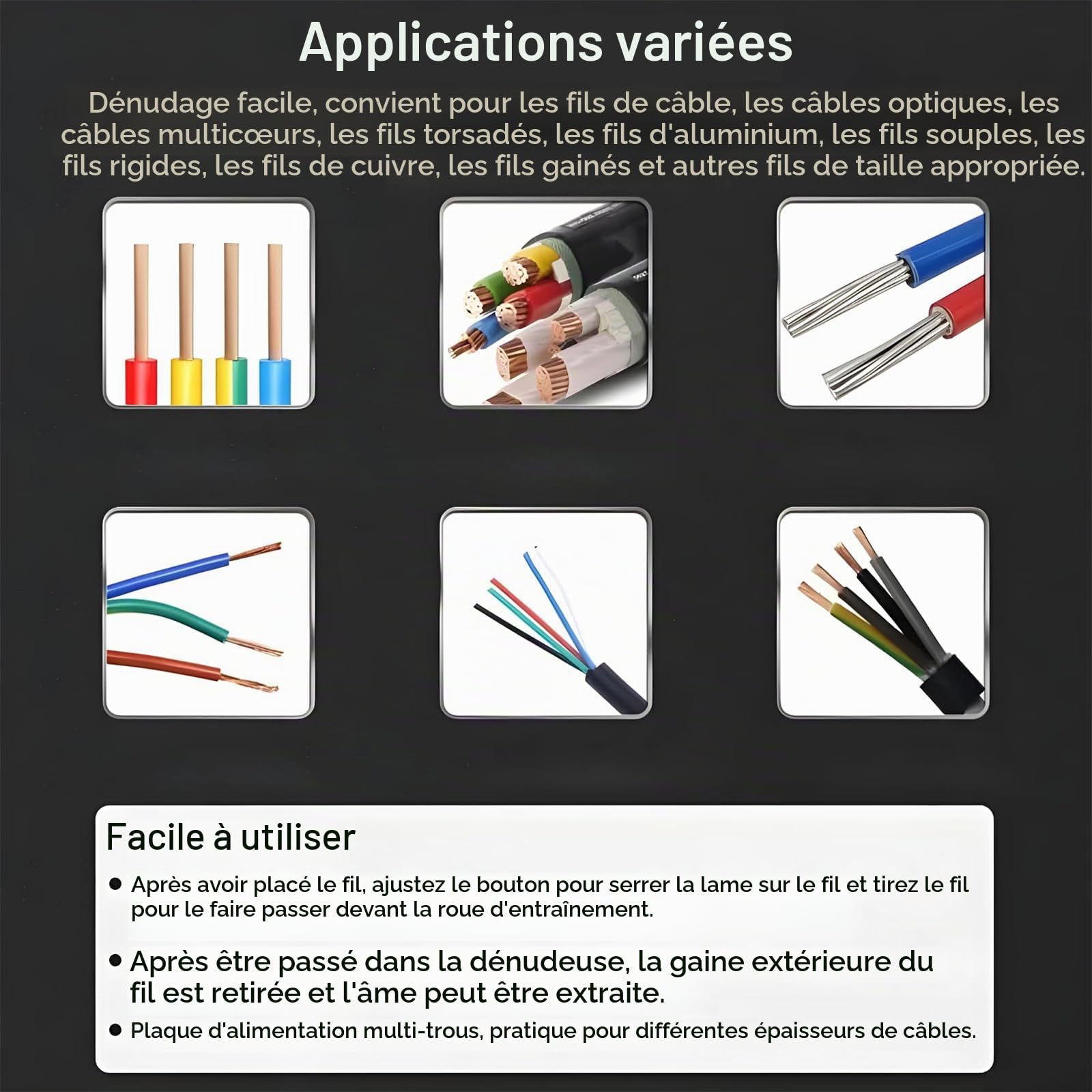 Denudeuse de Cable Electrique Dénuder avec Réglage, Machine Manivelle à Dénuder Fils, 1-25 mm Dénudeur Câble Electrique Manuel, Cuivre Pince à Dénuder pour Recyclage Des Fils