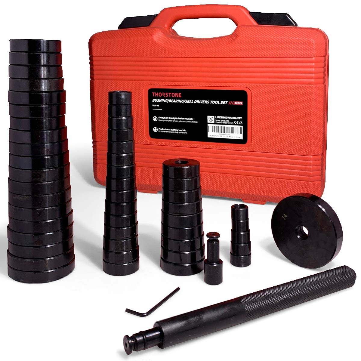 Thorstone 52pcs Bushing Driver Tool Set, Custom Bearing and Seal Driver