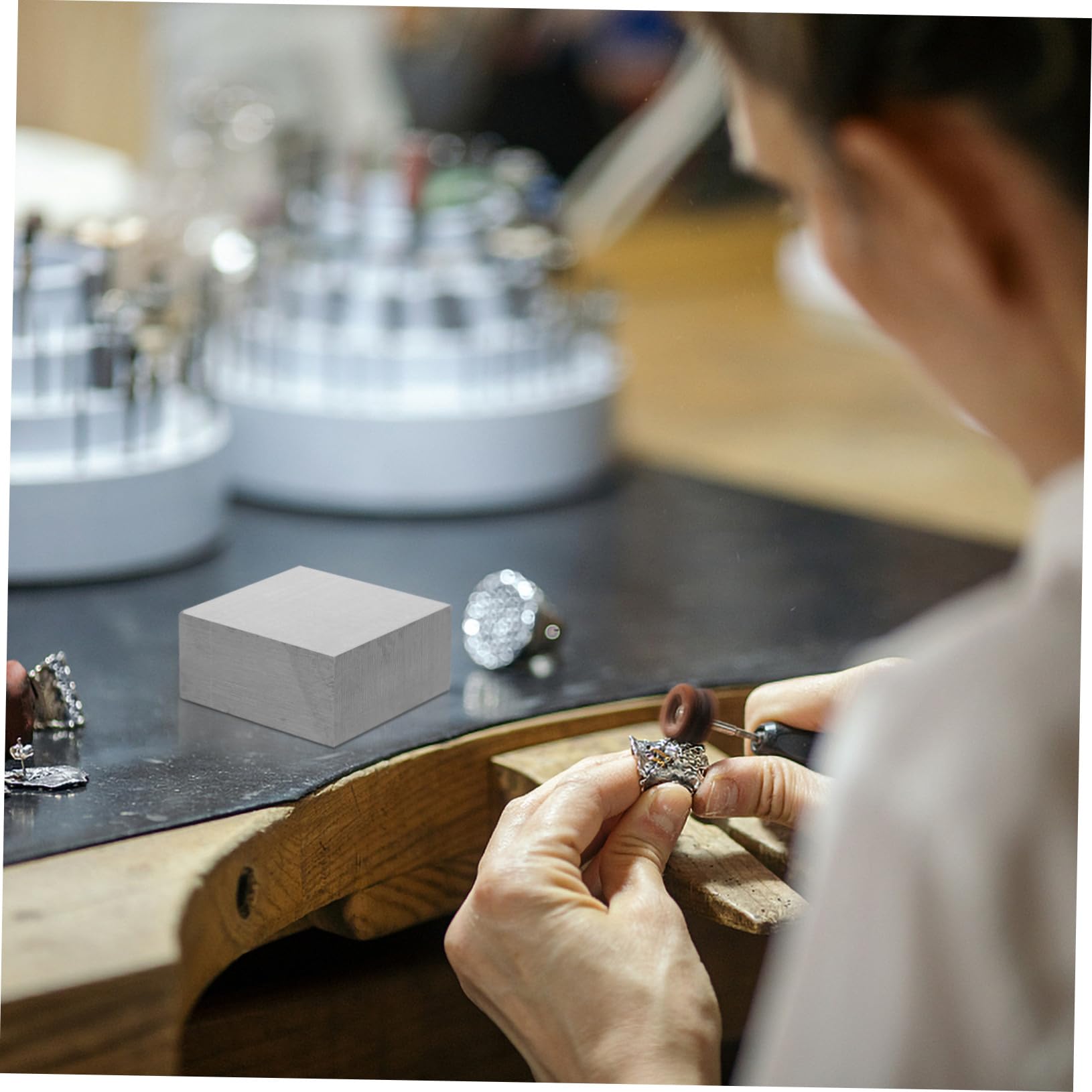 GALPADA Enclume Carrée en Fer Bloc de Forgerie Bloc de Travail pour Bijoux Outil de Fabrication Bijoux Professionnel DIY