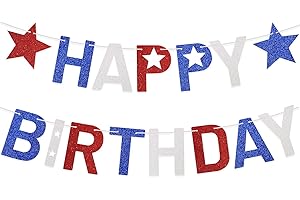Patriotic Glitter Banner for American Celebration