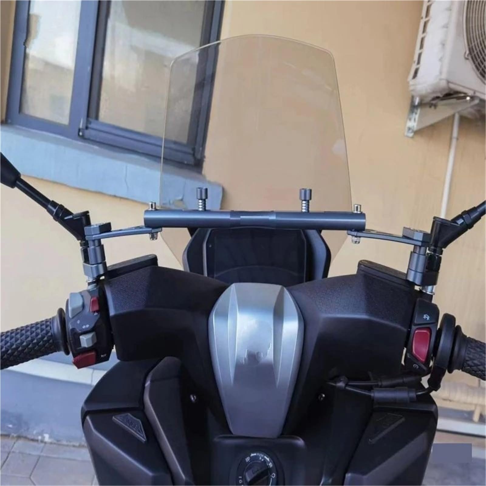 Support de Navigation GPS pour SYM pour Joyride 300, Barre D'extension De Support De Navigation Mobile De Modification De Moto Support de Plaque de Navigation GPS(Red)
