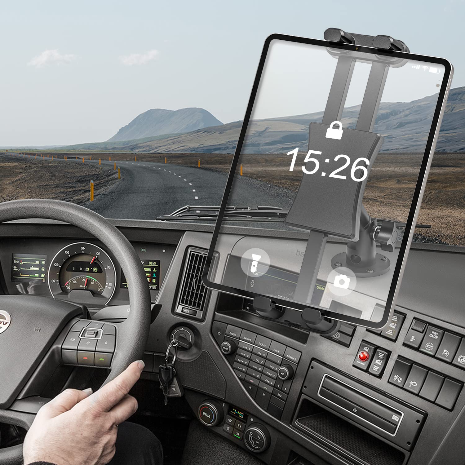 Supporto Tablet Auto, Supporto Tablet Muro per iPad/iPad Mini iPhone, Tutti Smartphone e Tablet da 4,7-13,5 Pollici, Regolabile Porta da Parete per Tablet per Auto, Camion, Muro, Scrivania