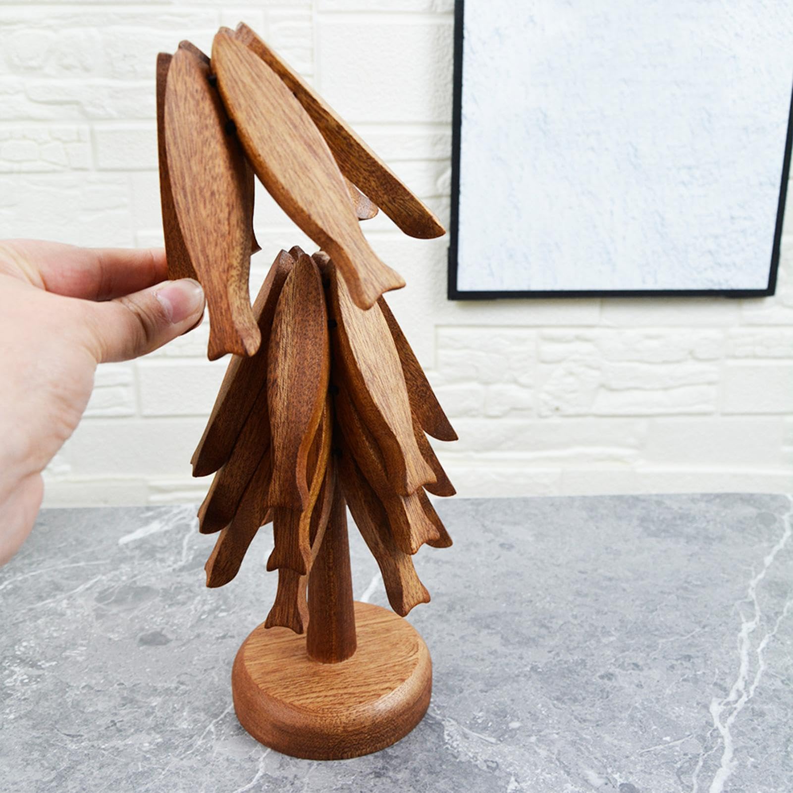 Dessous de plat d'arbre, dessous de plat en bois pour plaques chaudes
