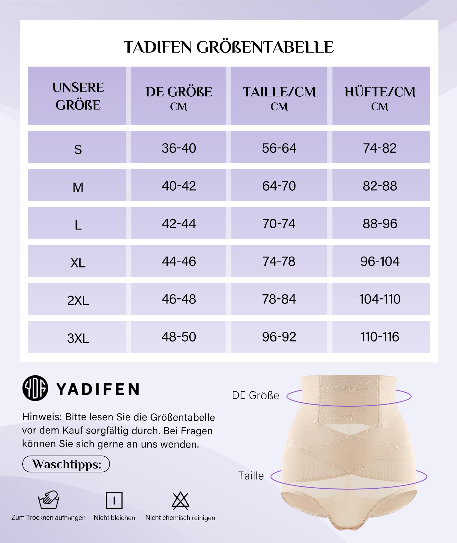 YADIFEN Damen Shapewear Unterhose Bauchweg hoher Taille Bauch Weg Unterwäsche Bauchkontrolle Miederslip Figurformende Miederhose Shape Figurformend Miederpant Body Shaper