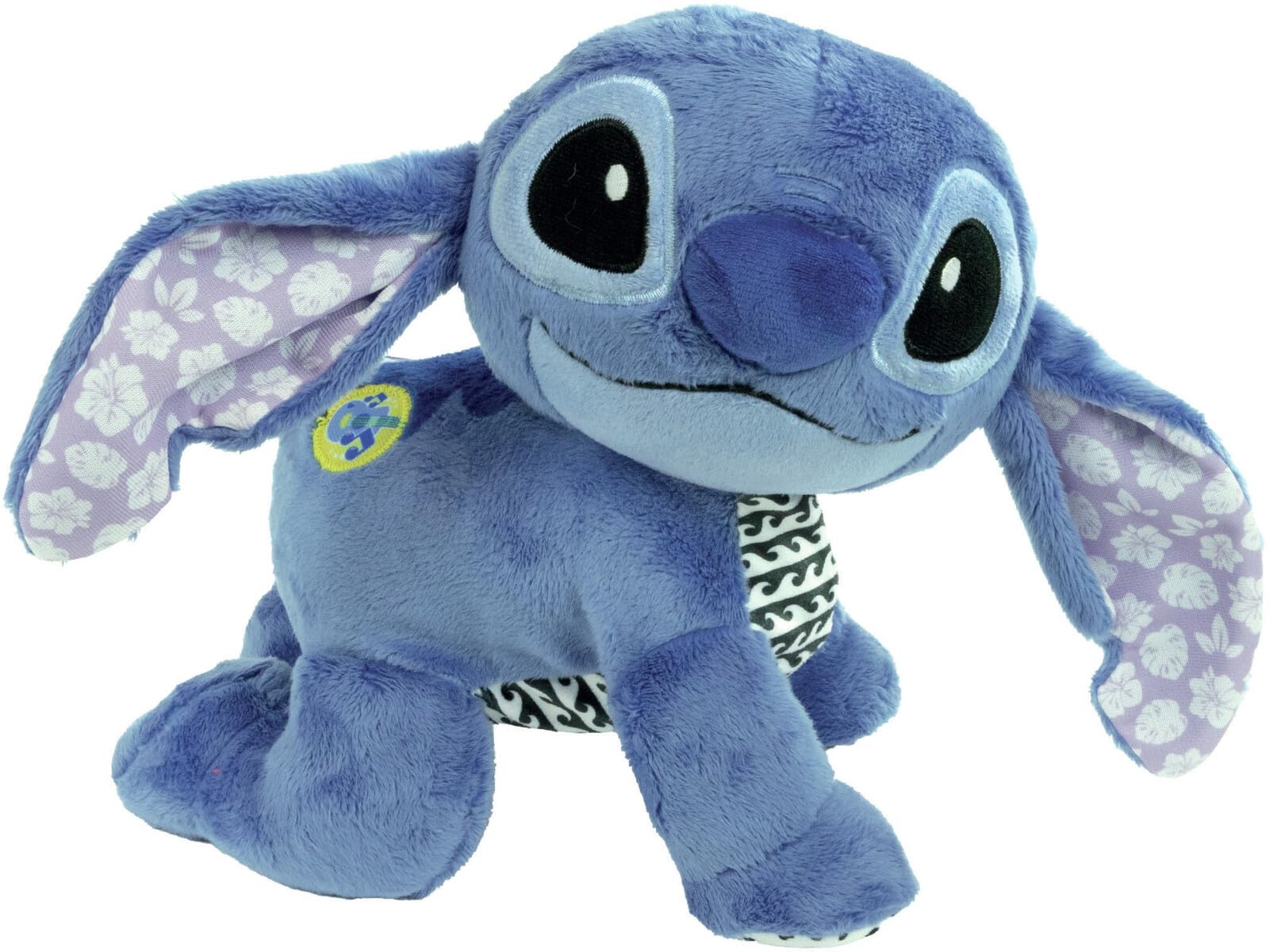 Clementoni Disney Baby Stitch Gattona avec moi Mickey en peluche pour apprendre à ramper, jeu de petite enfance enfants 6-36 mois, enseigne les numéros et les vers des animaux, langue italienne, 17537