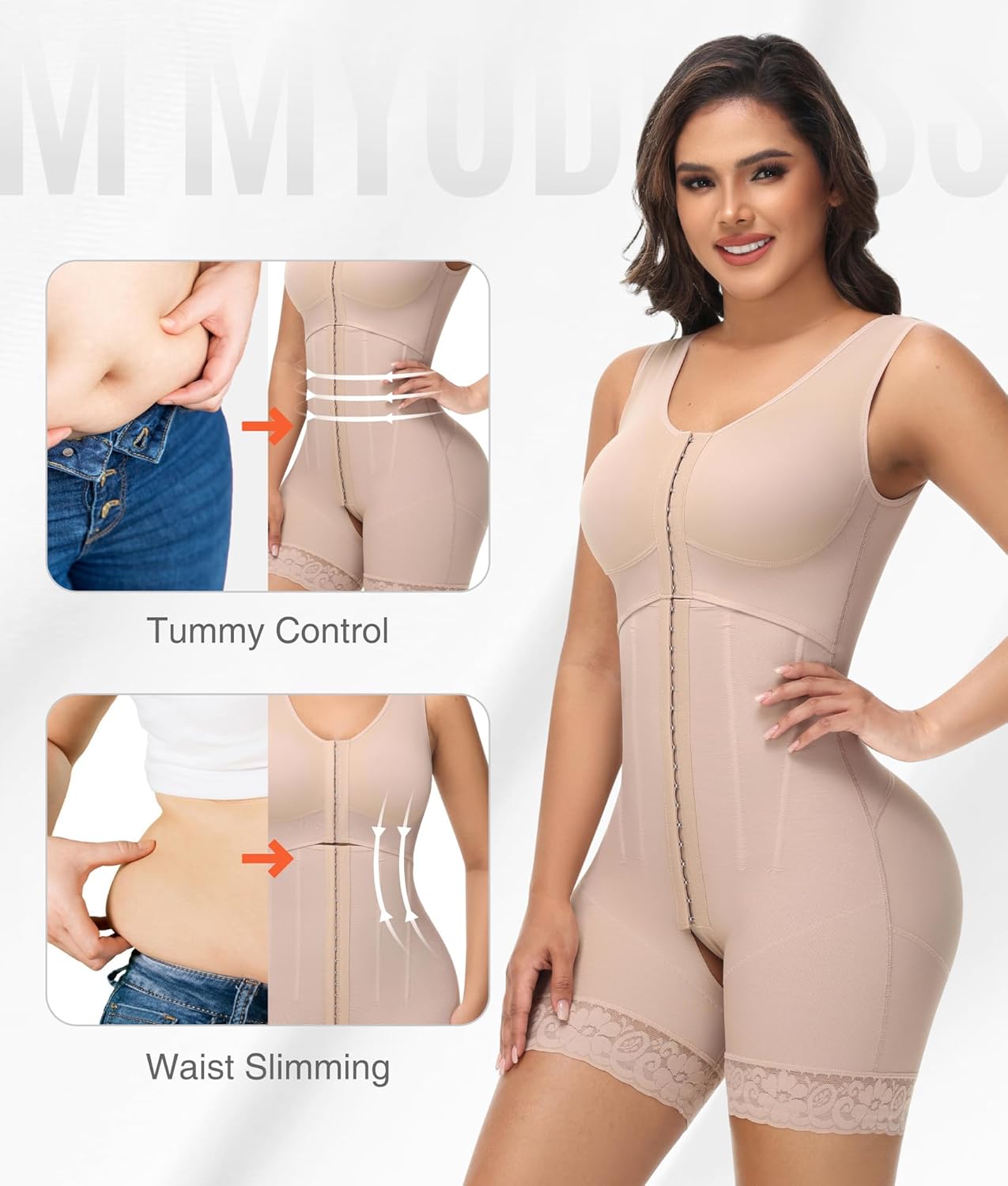M MYODRESS Fajas Colombianas Moldeadoras Body Shaper Shaping Girdles Full Body Shapewear Post Surgery Compression Garment - Image 6