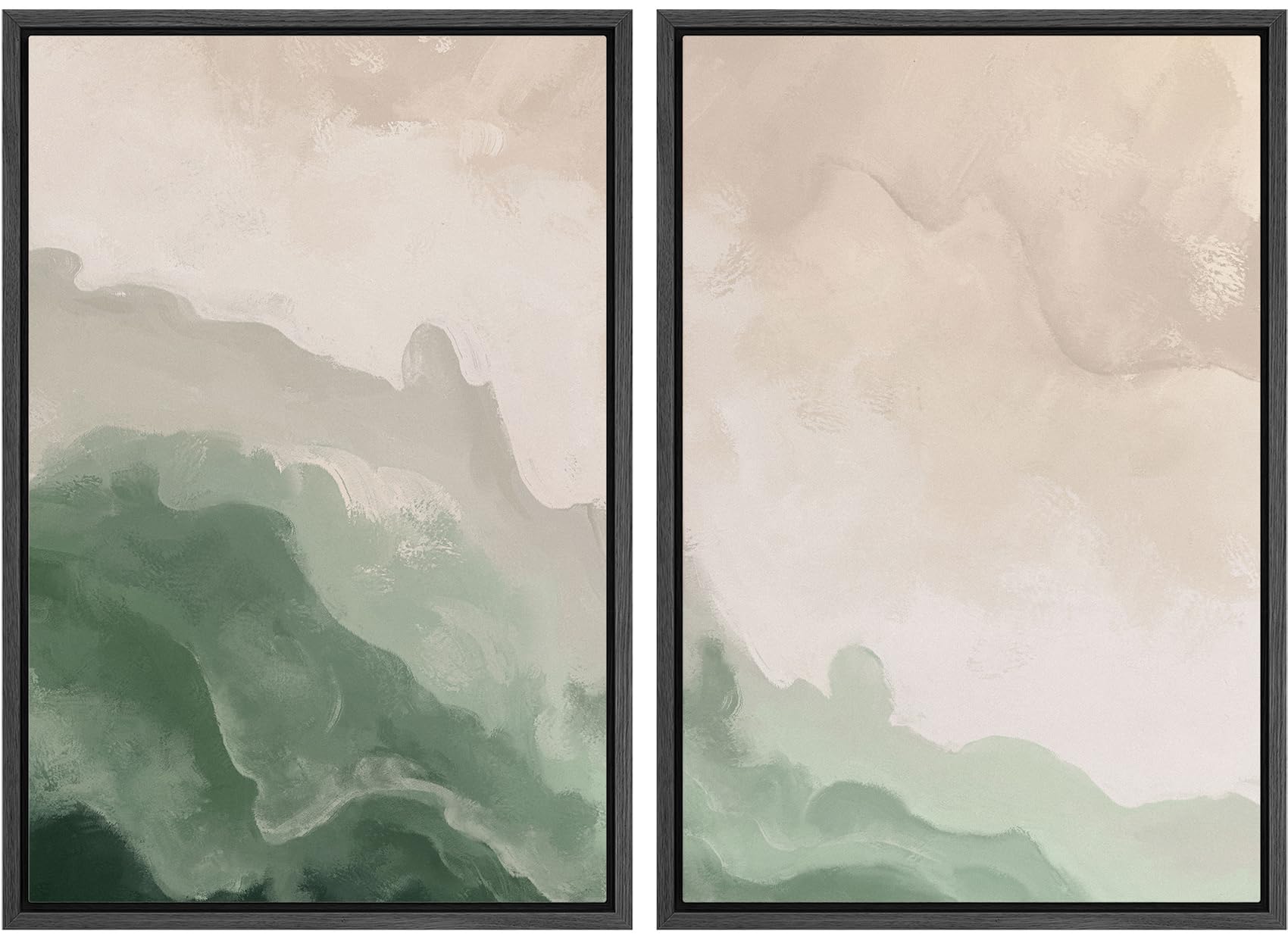 MUDECOR Framed Canvas Print Wall Art Monochromatic Gradient Abstract Minimalist Gray Illustrations Modern Art Decorative Bohemian Colorful Chic for Living Room, Bedroom, Office - 16"x24"x2 Black — view 145