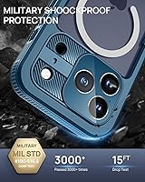 Vista 4 de Lanhiem Funda magnética para iPhone 17 Pro Max, IP68 impermeable, a prueba de polvo, compatible con Magsafe, protector de pantalla integrado, cuerpo