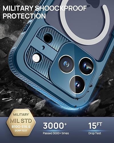 Miniatura 4 de Lanhiem Funda magnética para iPhone 17 Pro Max, IP68 impermeable, a prueba de polvo, compatible con Magsafe, protector de pantalla integrado, cuerpo