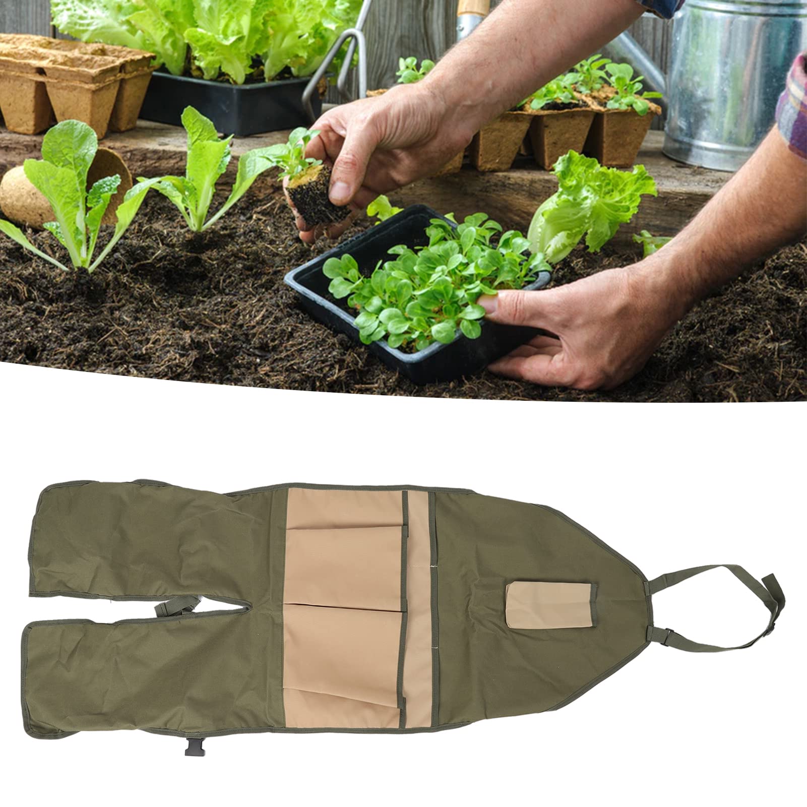Grembiule da Giardinaggio Protezione Gambe, Attrezzatura Orto Giardino Fattoria, Regolabile e Resistente per Lavori Verde Manutenzione