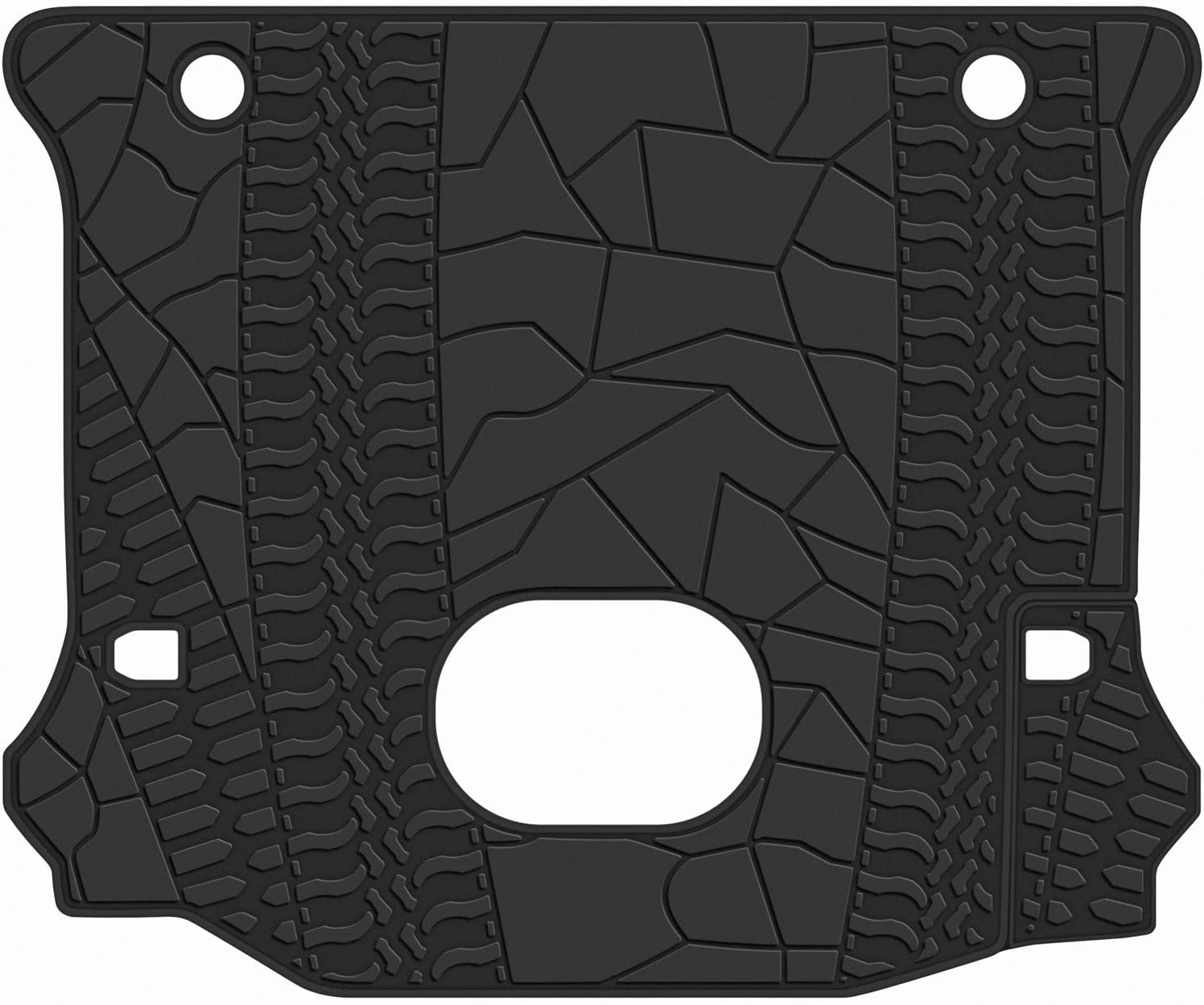 Cargo Liners Custom Fit for Jeep Wrangler JK Unlimited JKU 4 Door Sahara Rubicon 2015 2016 2017 2018 Trunk Mats Full Black Rubber All Weather with Subwoofer Heavy Duty Odorless Jeep Wrangler JK 2015-2018 with subwoofer Trunk mat