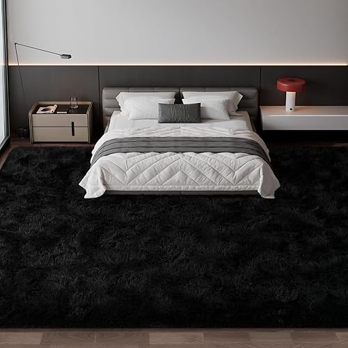 Miniatura 119 de Alfombra de pelo largo, mullida, afelpada, grande, 4 x 6 pies, teñido anudado, suave, esponjosa, sala de estar, dormitorio, interiores, habitación