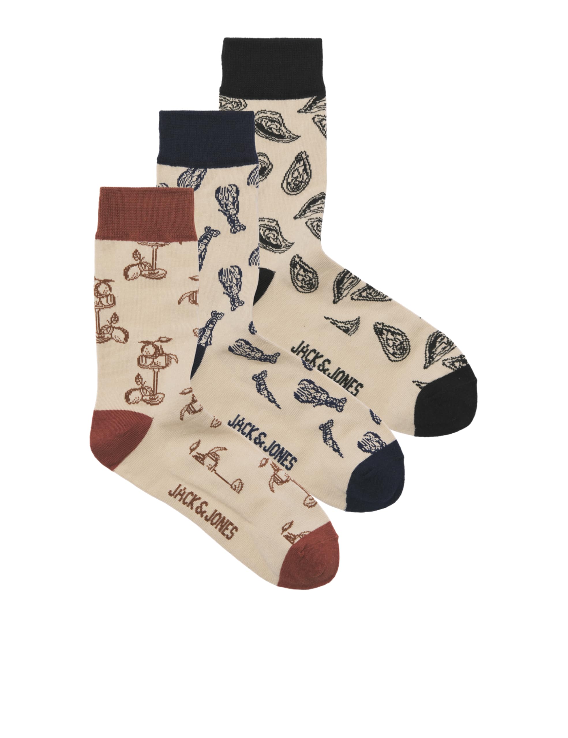 JACK & JONES Jacabstract Food Socks 3 Pack