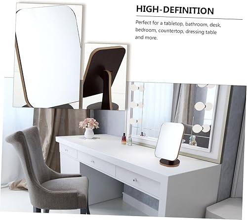 Miniatura 8 de Mesa de maquillaje portátil Espejo giratorio Vanidad de escritorio Espejo cosmético simple de madera
