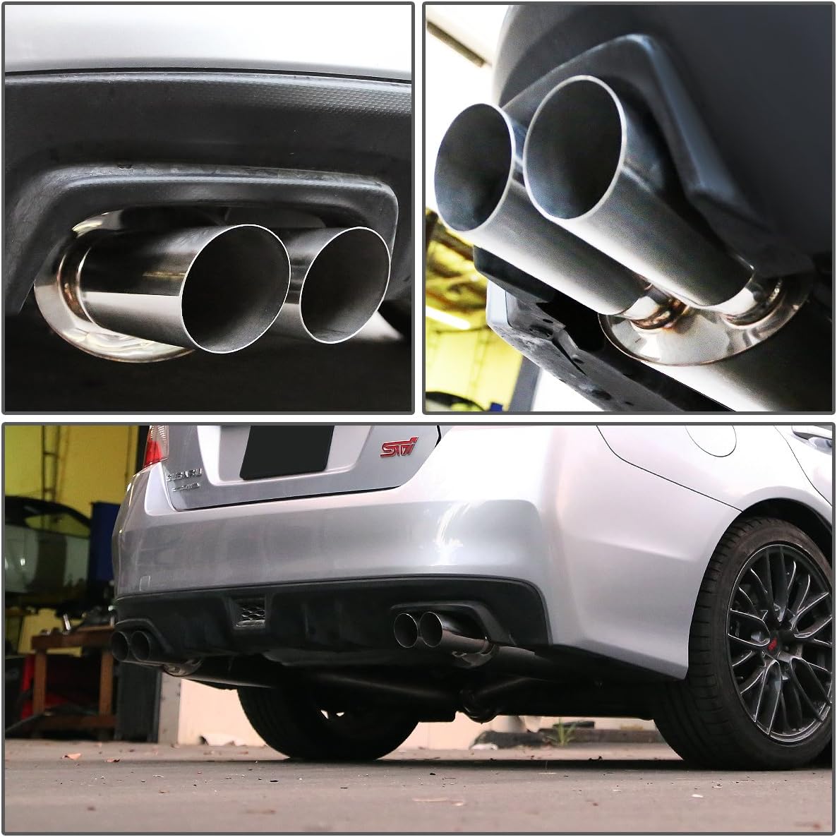 DNA MOTORING CBE-WRX15-D Stainless Steel Cat Back Exhaust System [Compatible with 15-17 Subaru WRX & STI Sedan]