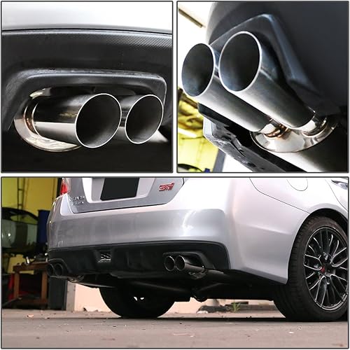 Miniatura 7 de DNA MOTORING CBE-WRX15-D Sistema de escape trasero de acero inoxidable para gatos compatible con Subaru WRX 15-17 y STI Sedán