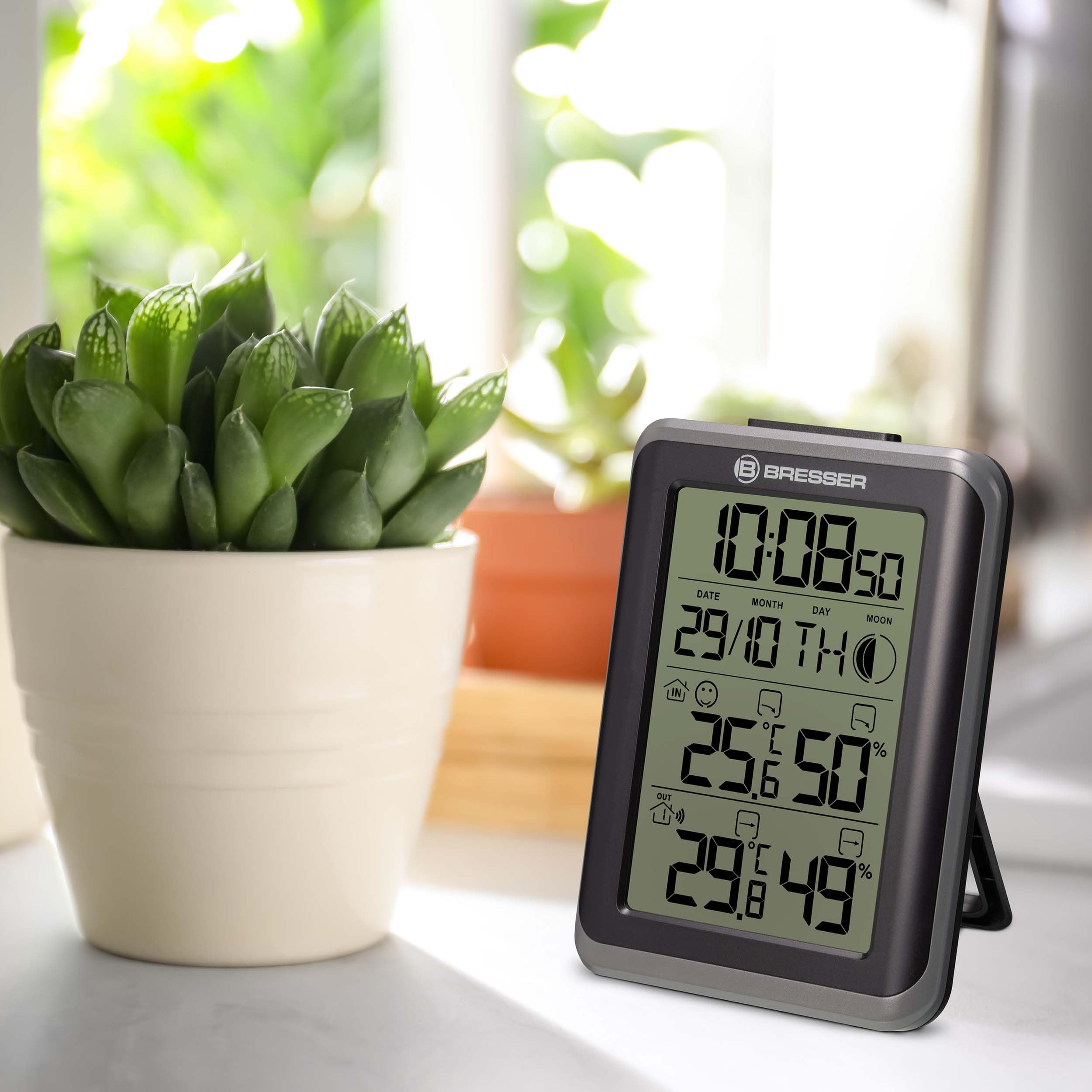 BRESSER ClimaTemp IO Jumbo - Set termometro Wireless con 2 stazioni e 3 trasmettitori per Temperatura e umidità