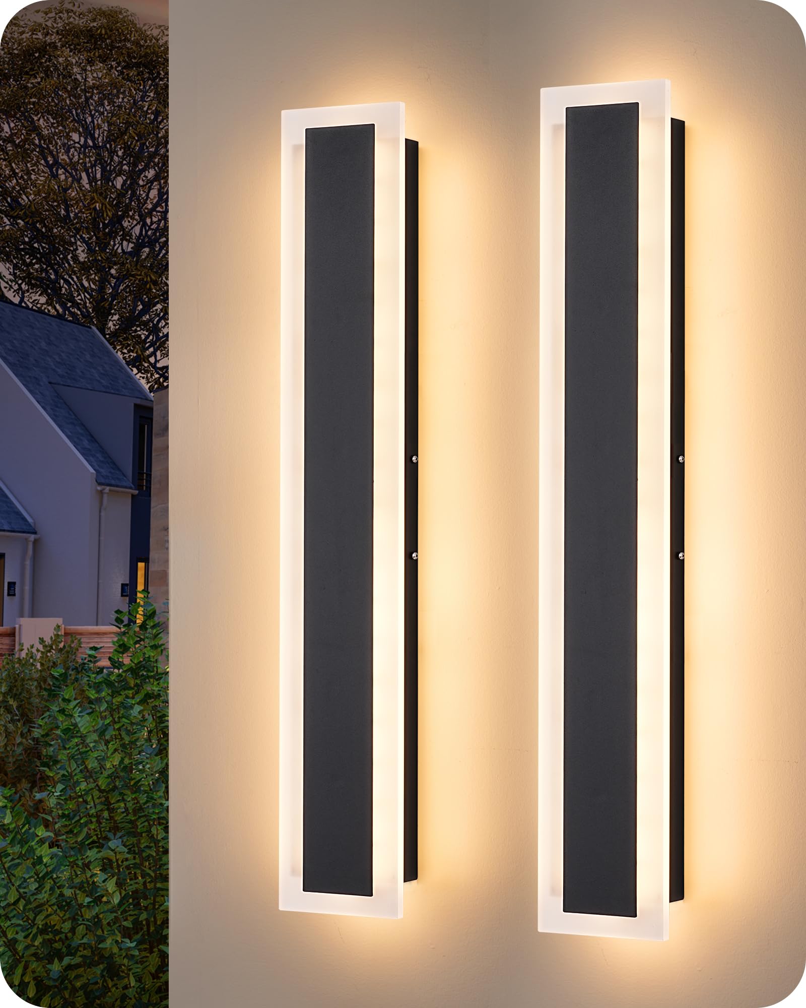 Photo 1 of EDISHINE Upgraded 23.6" LED Modern Dimmable Linear Outdoor Wall Lighs