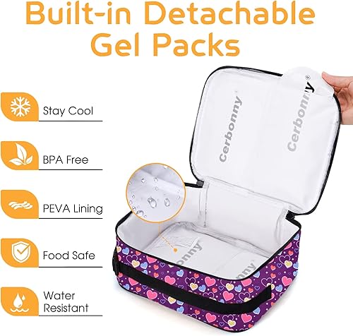 Miniatura 2 de Pequeña bolsa de almuerzo pequeña para oficina, escuela, picnic, playa, bolsa de almuerzo congelable, pequeña bolsa aislada para niños y adultos,