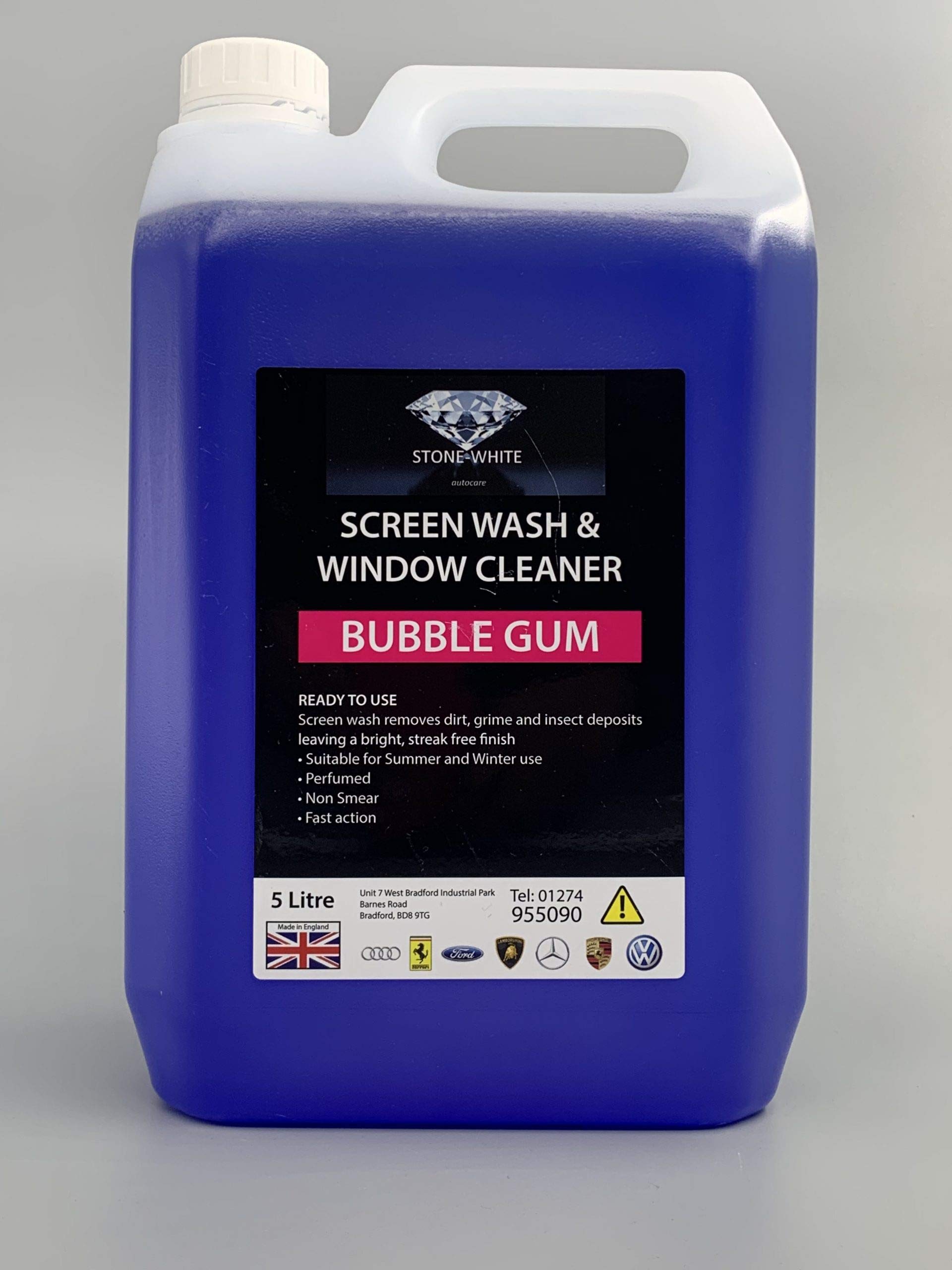 Aspect DistributionWindscreen Cleaner 5litre Ready To Use, Screen Wash, BUBBLEGUM Scented