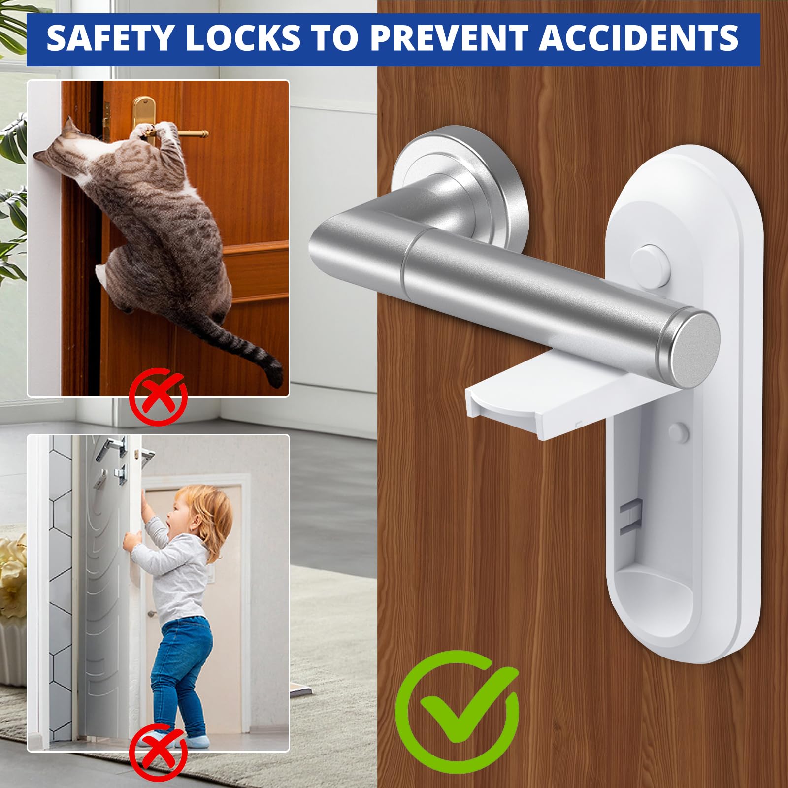 4 Serrures De Sécurité Porte Pour Enfants Et Animaux - Bloc-Porte Bébé Facile à Installer