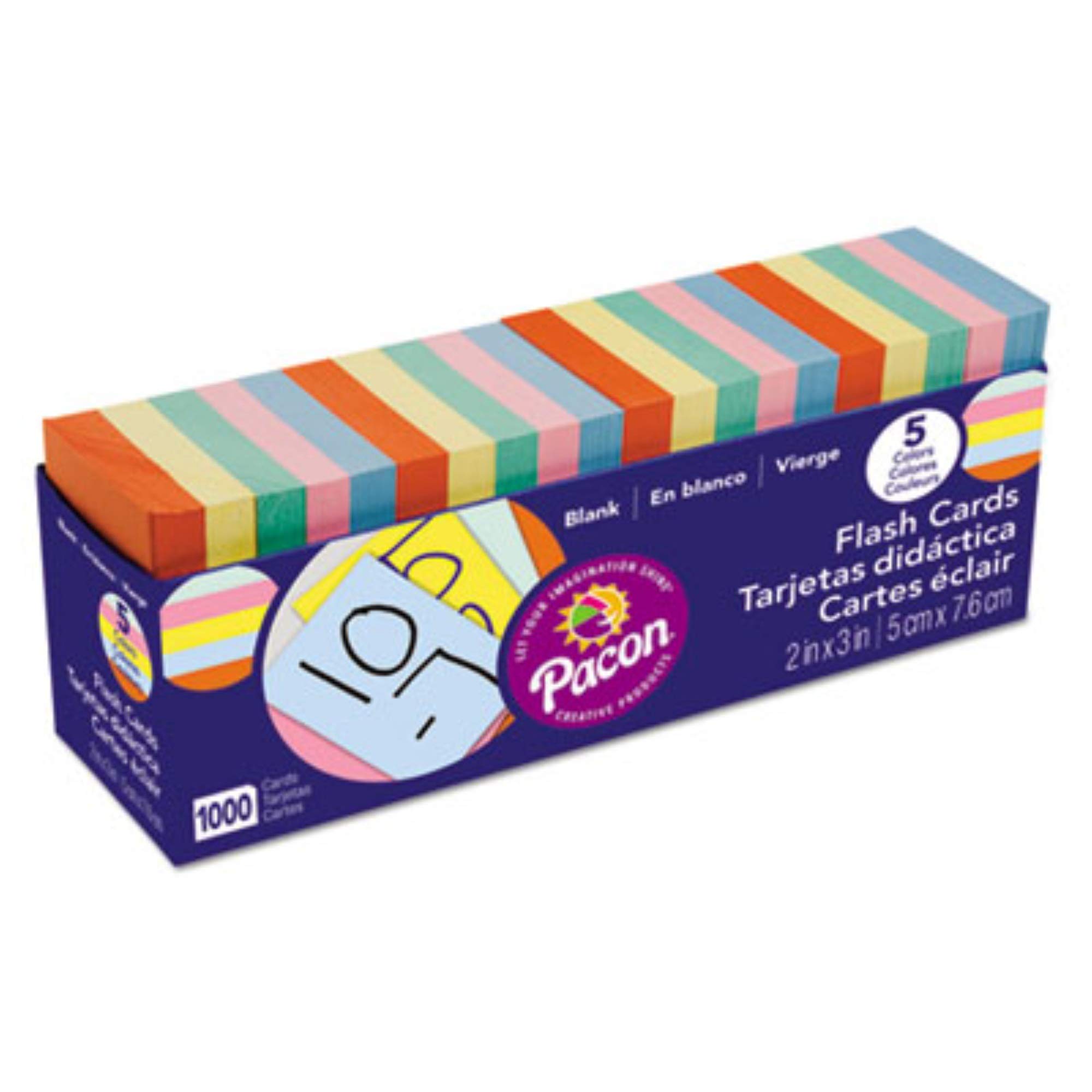Pacon Blank Flash Card Dispenser Boxes, 2w x 3h, Assorted, 1000/Pack - Image 2