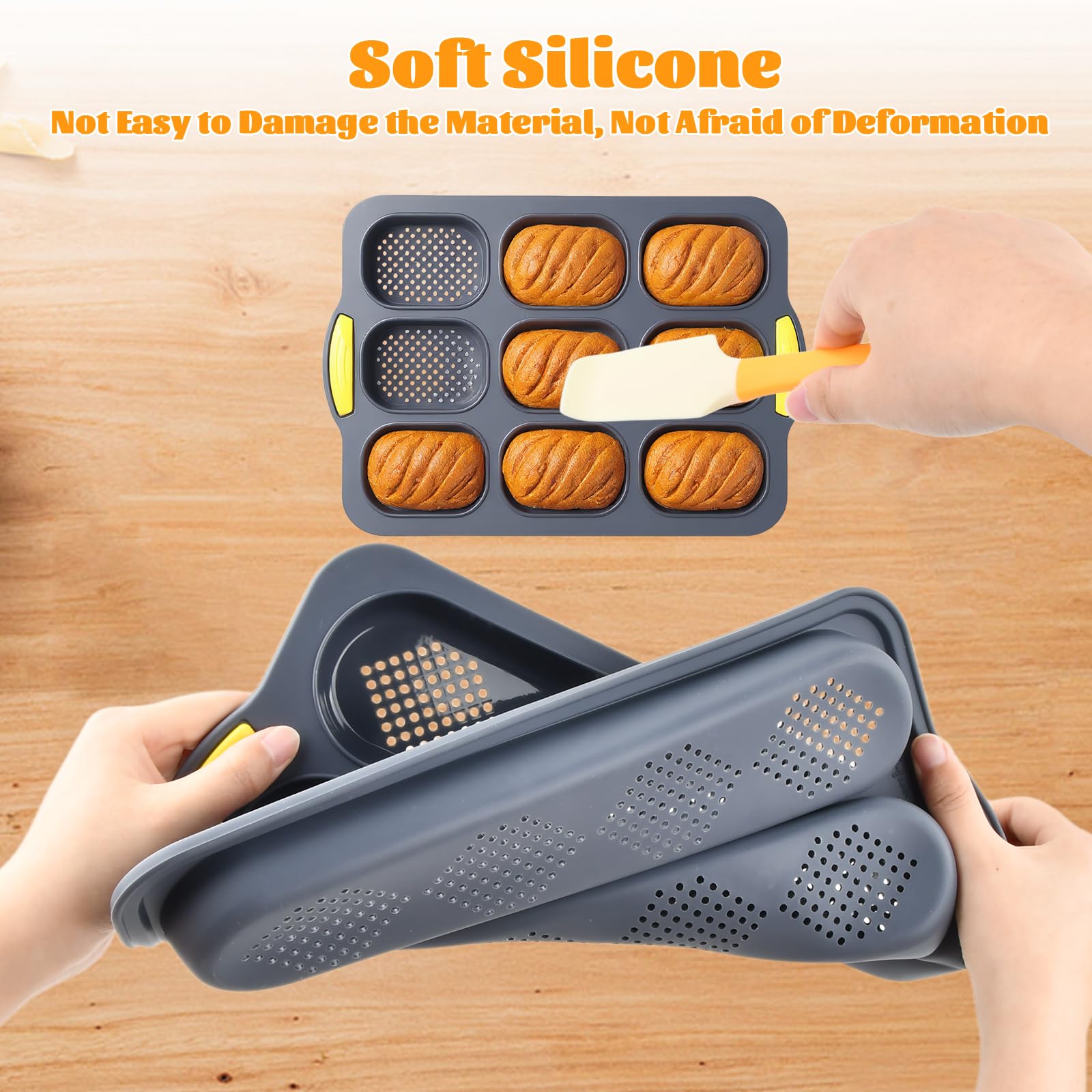 JasCherry Antiaderente Riutilizzabile Stapo Per Baguette In Silicone A