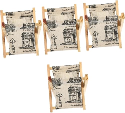 Didiseaon 4 cestas de tela de mimbre para estantes de armario, soporte de revistas, organizador de artículos de escritorio, estante plegable para