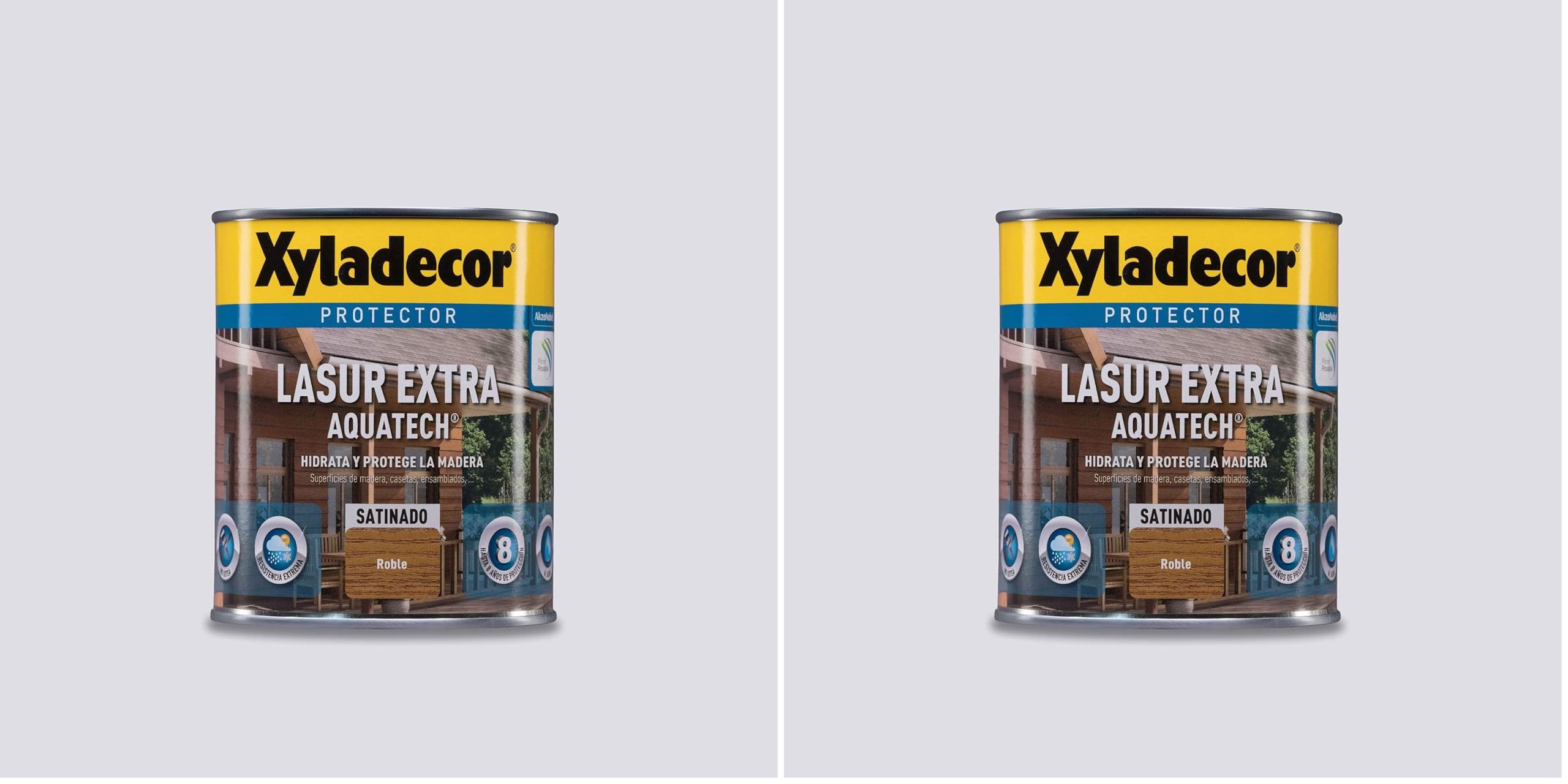 Xyladecor 250 Lasur Extra Satinado Aquatech, Para madera Roble, 750 ml (Paquete de 2)