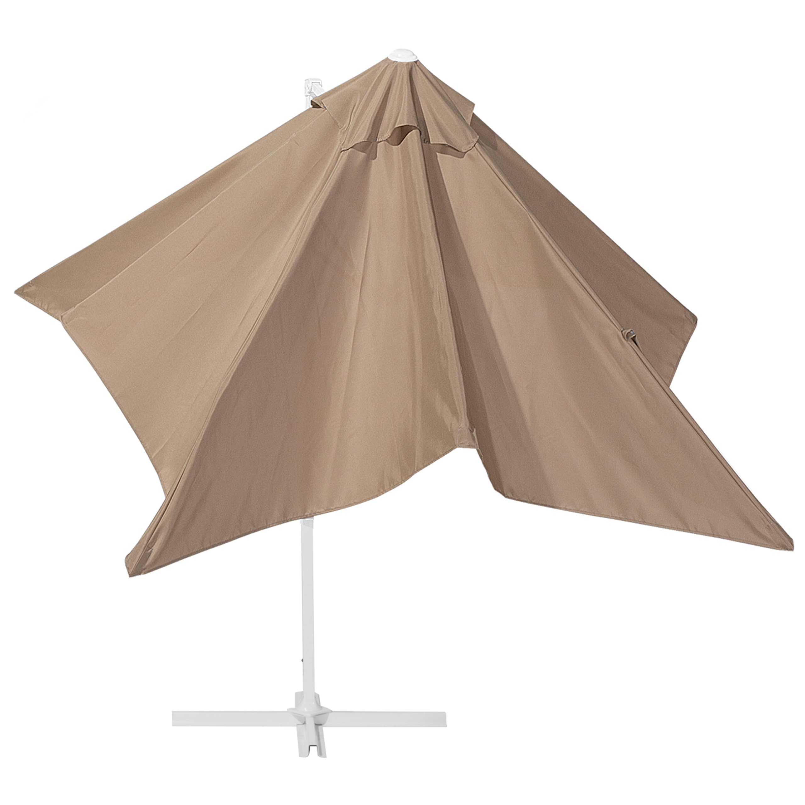 Beliani Ombrellone da giardino mocca bianco 250 x 250 x 235 cm