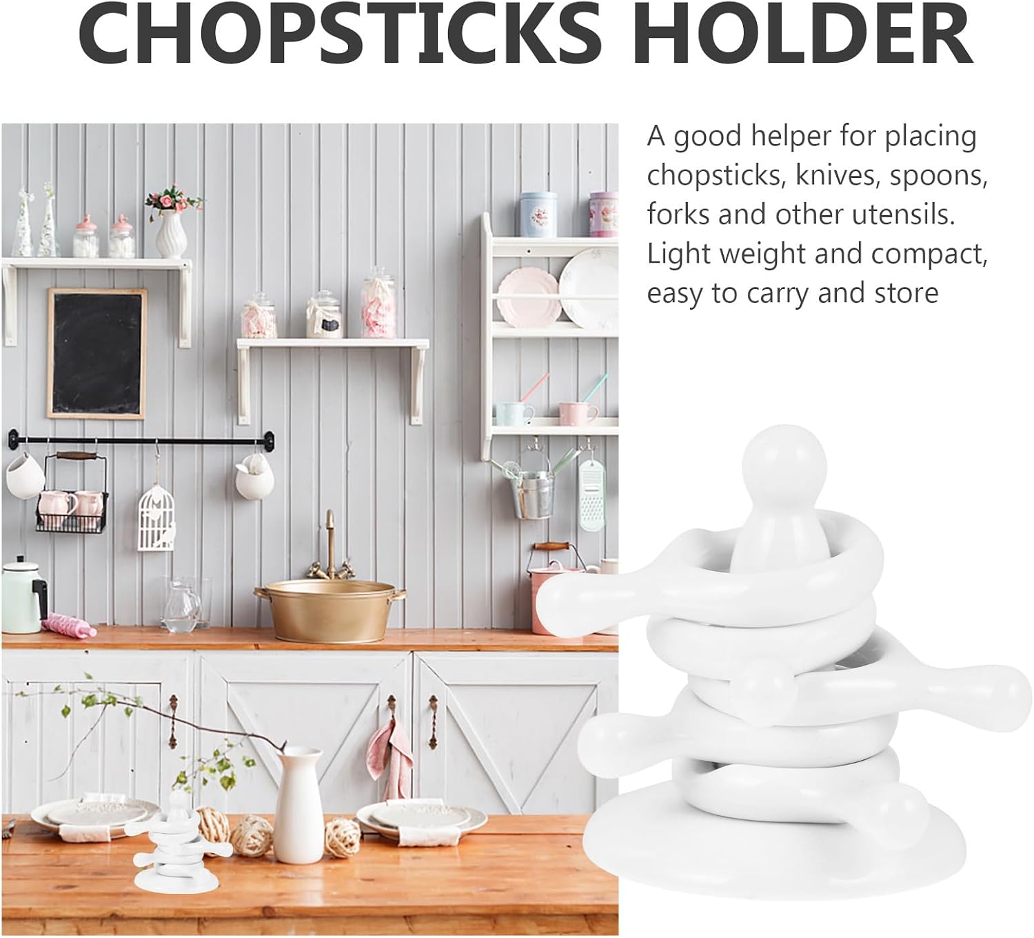 Ceramic Chopsticks Holder and Soup Spoon Rest Multi-Functional Cutlery Storage Rack for Home and Restaurant Tableware Organization