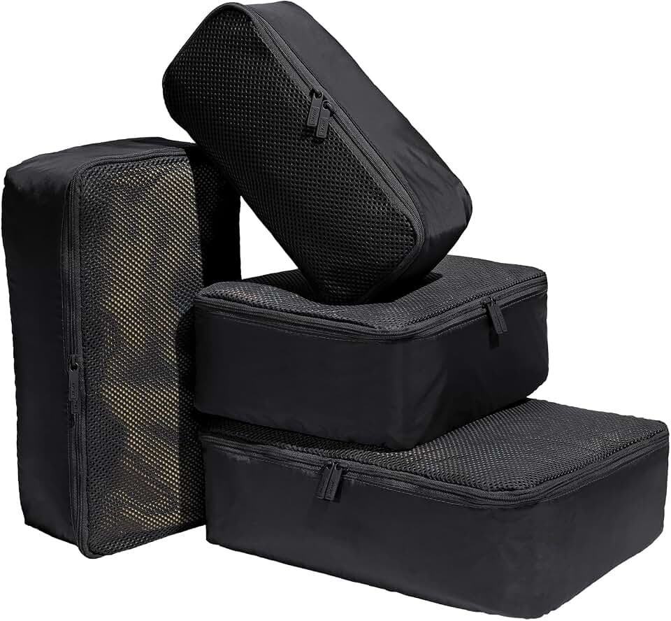 Away Away Insider Packing Cubes Set of 4 – Lightweight Travel Organizers for Luggage, Suitcases & Carry-On Bags, Jet Black