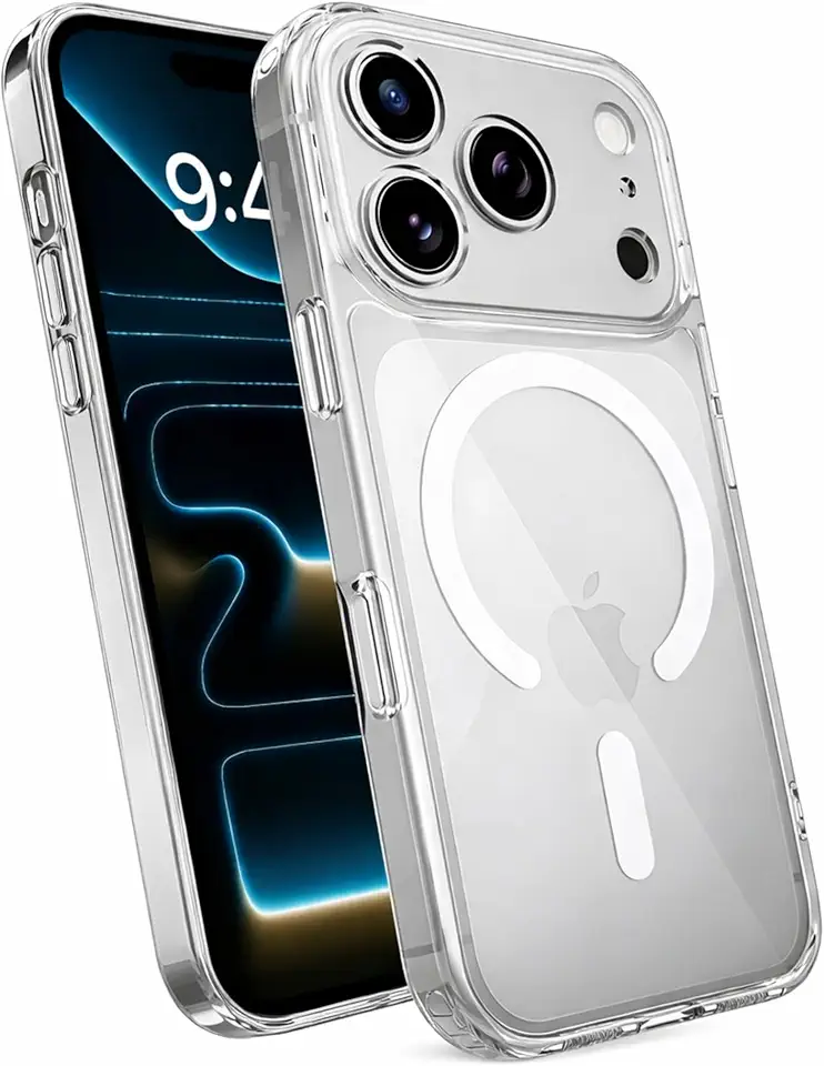 Capa Mag-Safe para [iPhone 17 Pro MAX] Capinha Premium Slim com [Proteção de Câmera] Magnetica Clear Case Transparente [Anti-Amarelamento], Compatível com MagSafe e Anti Impacto [Nivel Militar]