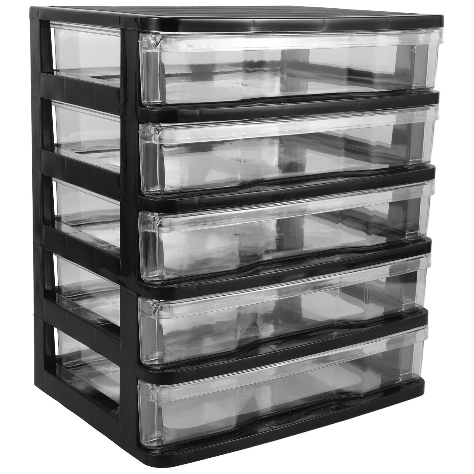 POPETPOP Organizer per Cassetti da Scrivania Multi-strato in Plastico Trasparente Visibilità Chiara per Cosmetici e Piccoli Oggetti, per Bagno e Decorazione Casa