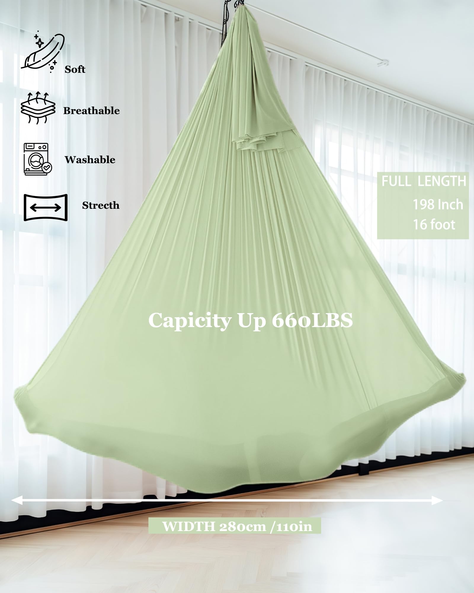 Amazon | 空中ヨガハンモック 5.5ヤード プレミアム 空中シルク生地