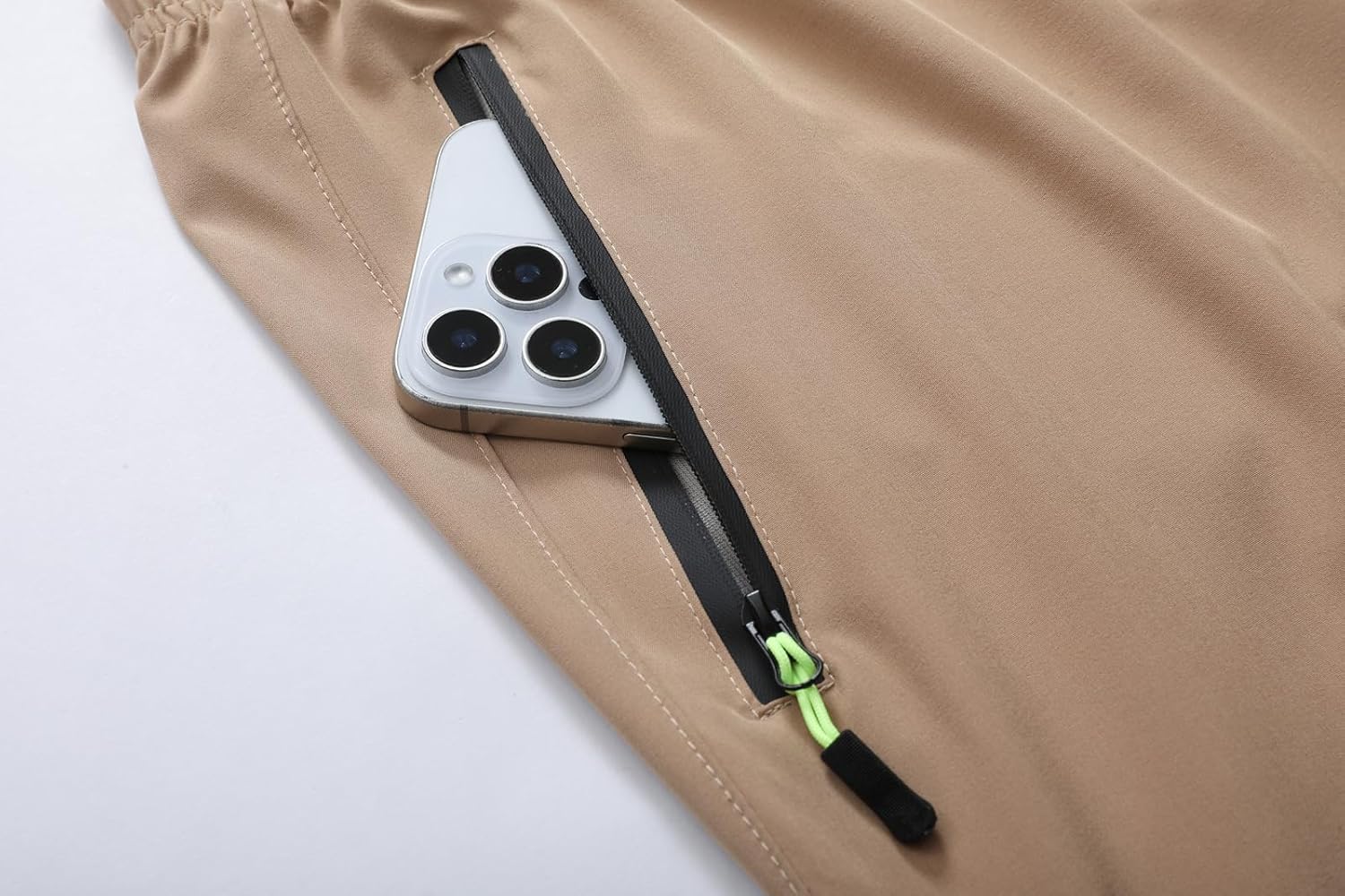 Men's Casual Workout Athletic Pants Elastic Waist Jogging Running Pants for Men with Zipper Pockets - Image 4