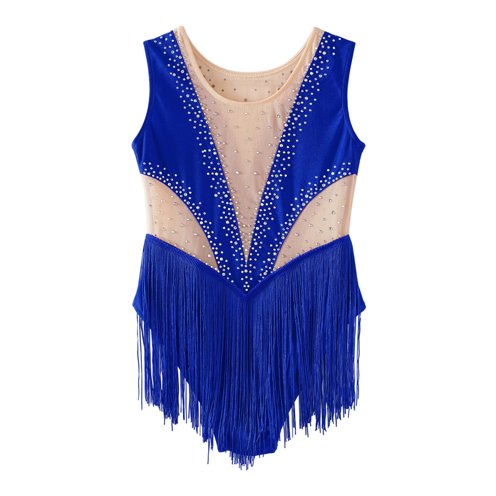 Runhomal Dziewczyna Trykot gimnastyka rytmiczna zawody Rhinestone Strój bez rękawów Dziecko Leotard Łyżwiarstwo figurowe Balet Joga Performance