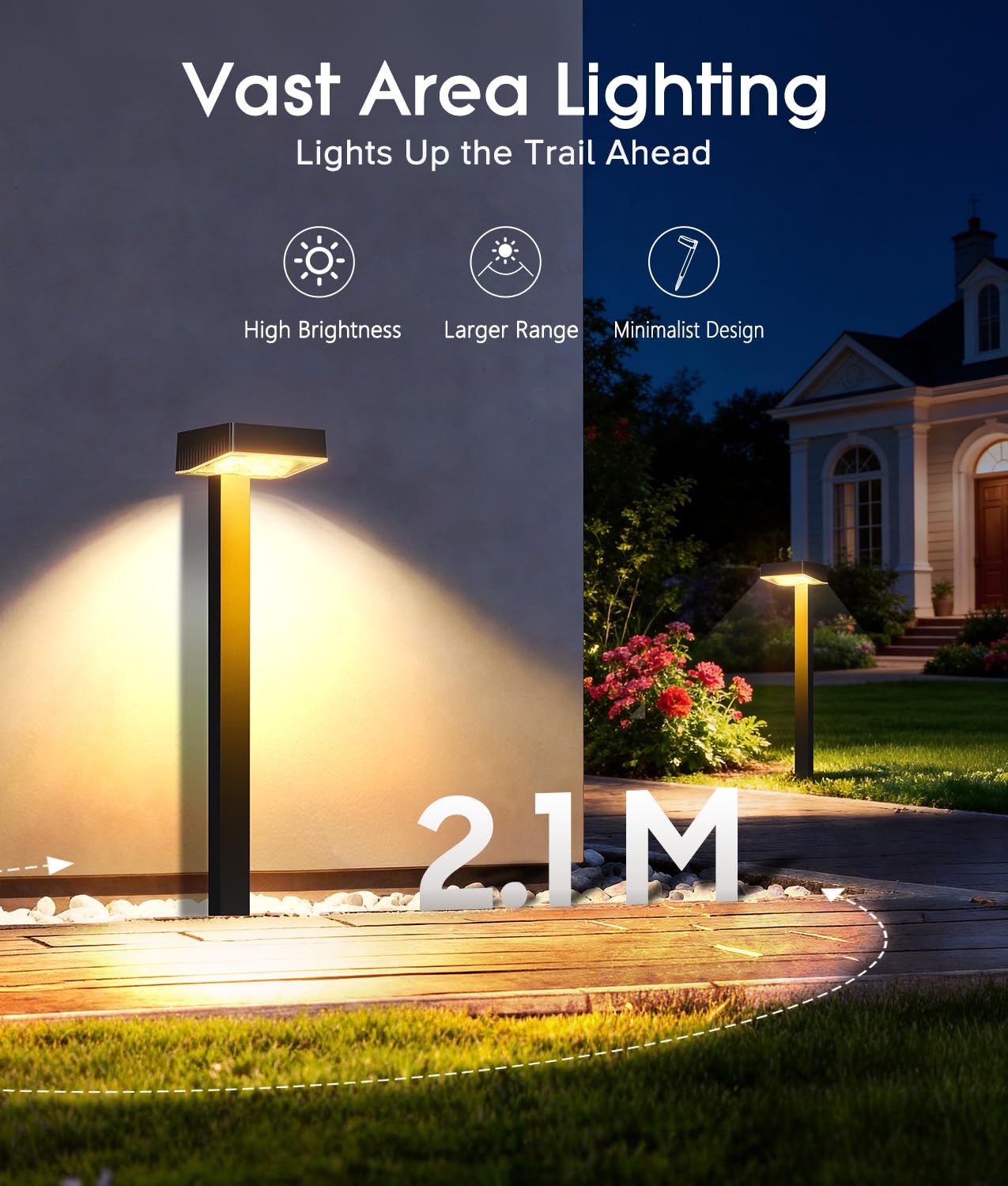 RECHOO 6 Stück Solarlampen für Außen Garten, Extrem Helle Warmweiß Solarleuchten Garten mit 1200mAh Akku & 2 Lichtmodi, IP65 Wasserdicht Solarlampen Garten, Gartendeko, Weg Rasen, Hof, Geschenke