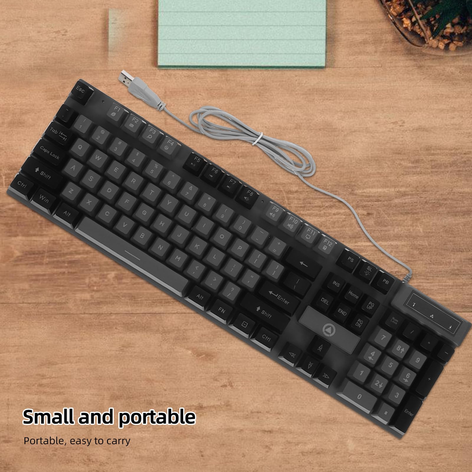 Tastiera Meccanica Silenziosa USB 104 Tasti Retroilluminazione Rgb per Gaming Accessori PC Ergonomica e Resistente per Gamer Professionisti Nero-grigio
