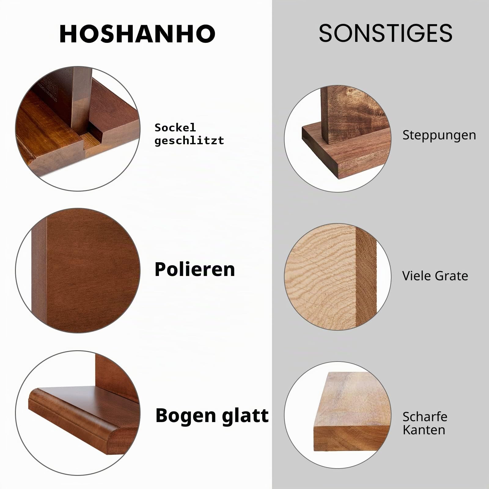 HOSHANHO Messerblock Magnetisch mit Schärfer, Doppelseitiger Starker Magnetischer Messerhalter, Natürlichem Akazienholz-Magnet Messerhalter für Küche